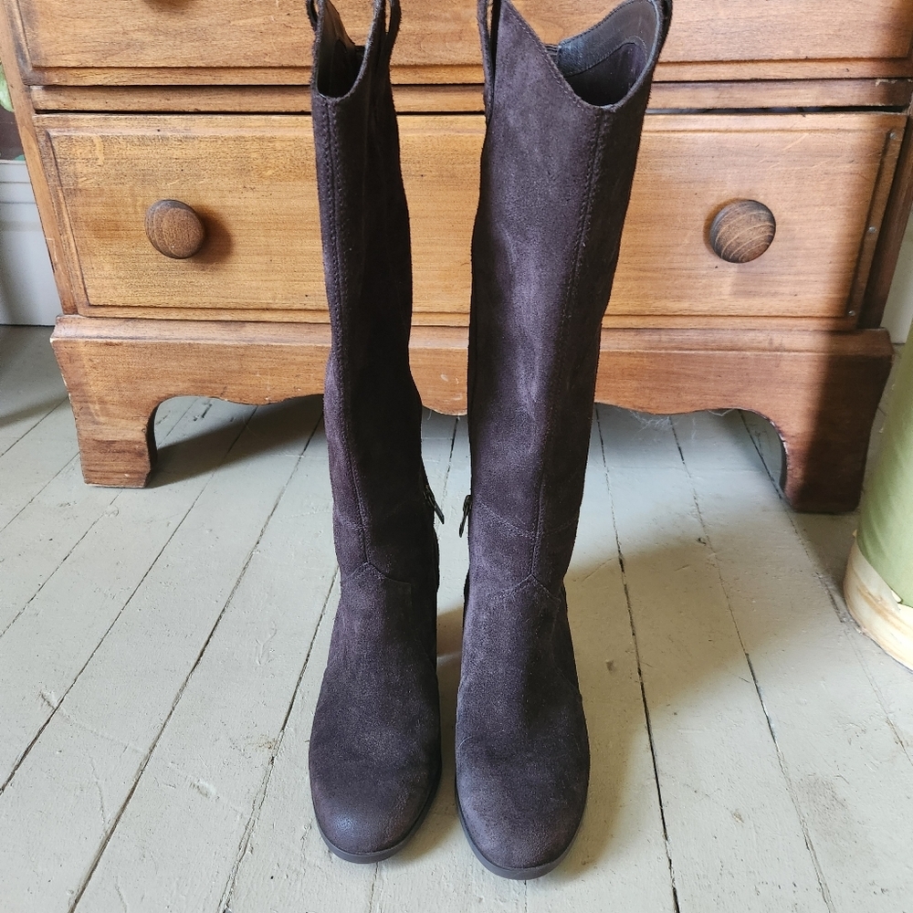 Koolaburra by UGG Suede Knee-High Boots – Block Heel – Brown – Size 6 - Picture 3 of 10